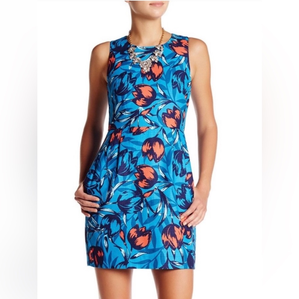 J Crew Textured Tulip Print Sheath Dress Ladies Size 8